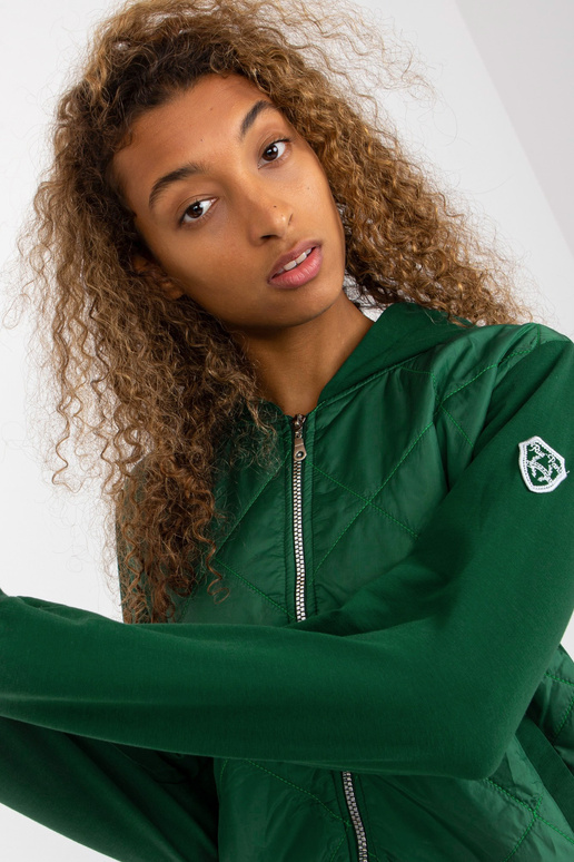 Tumši zaļš sieviešu džemperis ar...