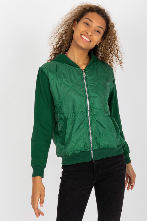 Tumši zaļš sieviešu džemperis ar...