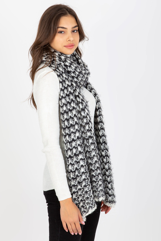 Balta un melna melanža ziemas šalle