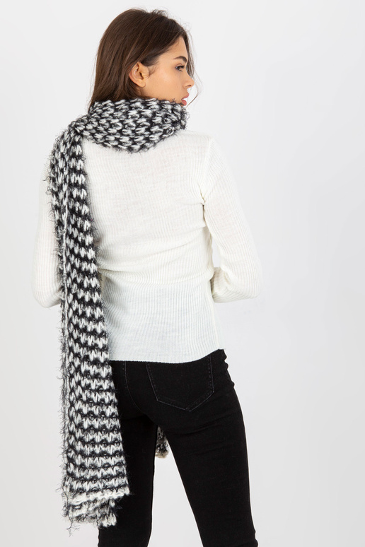 Balta un melna melanža ziemas šalle