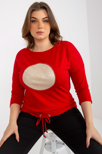 Sarkana plus izmēra blūze...