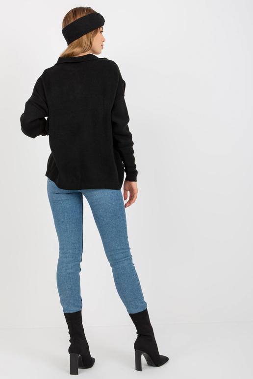Melns vienkāršs oversize džemperis ar...