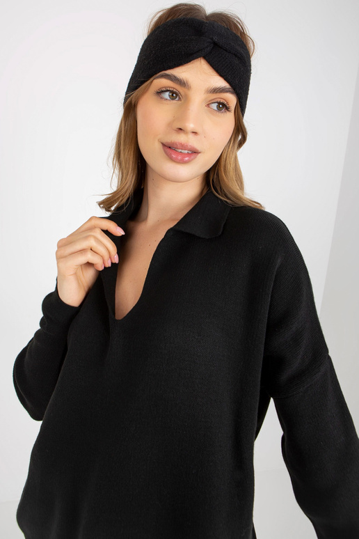 Melns vienkāršs oversize džemperis ar...