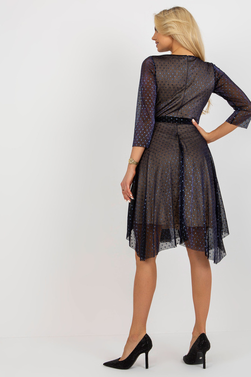 Navy Midi kokteiļkleita ar spīdīgiem...