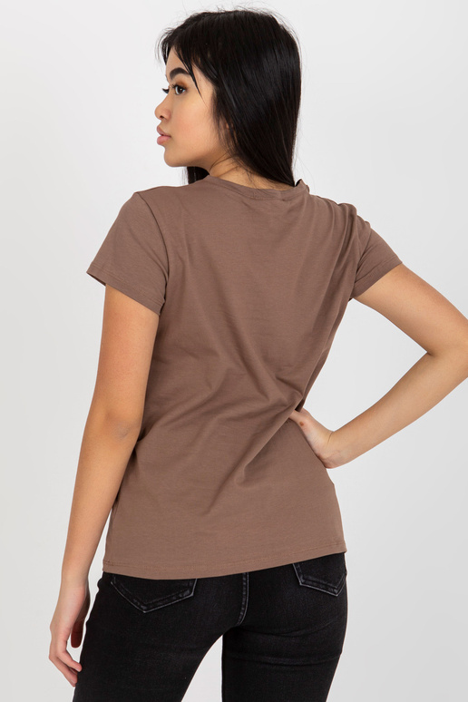 Brūns klasisks pamata T-krekls no...