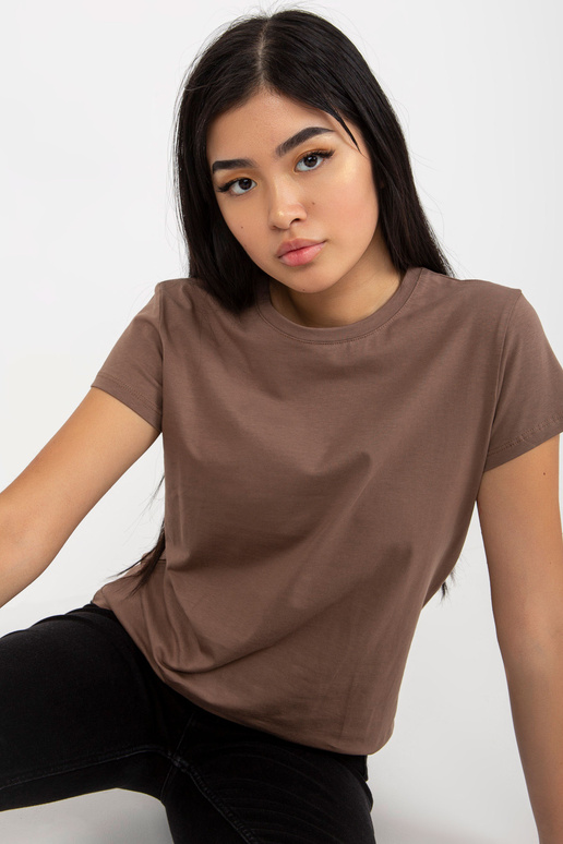 Brūns klasisks pamata T-krekls no...