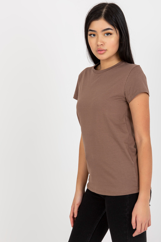 Brūns klasisks pamata T-krekls no...