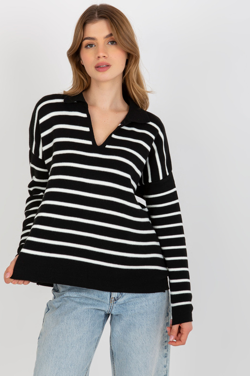 Melnbalts svītrains oversize...