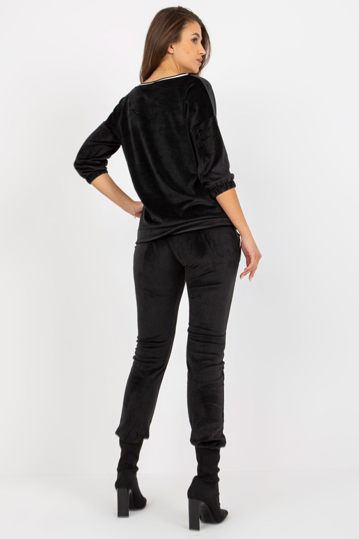 Schwarzes 2-teiliges Veloursset ar...