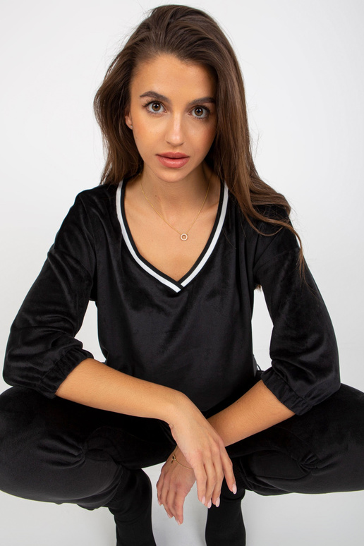 Schwarzes 2-teiliges Veloursset ar...