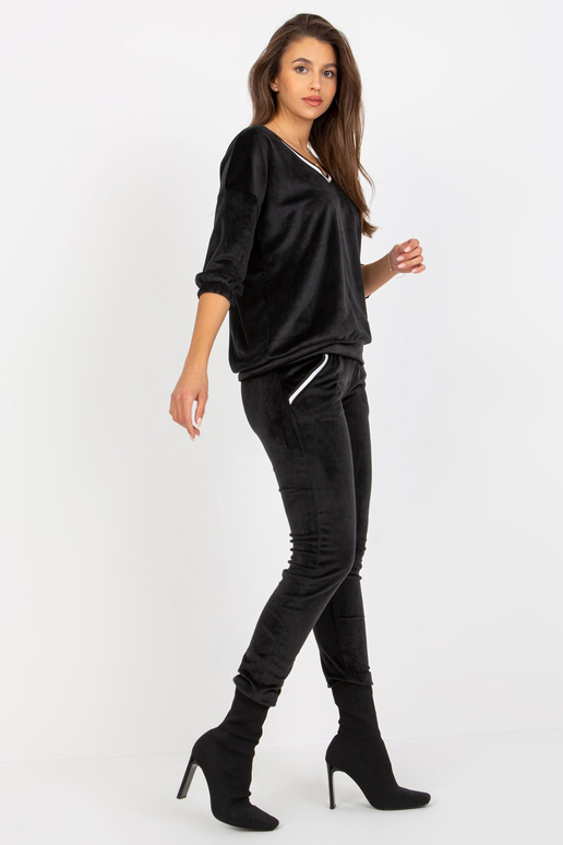 Schwarzes 2-teiliges Veloursset ar...