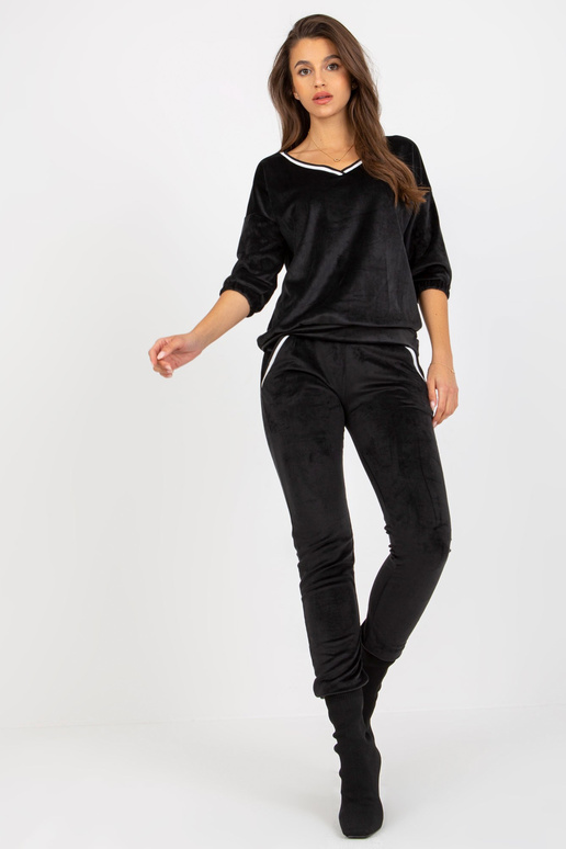 Schwarzes 2-teiliges Veloursset ar...