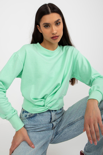 Piparmētru īss džemperis ar...