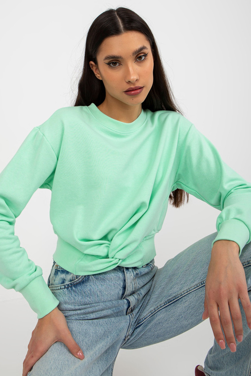 Piparmētru īss džemperis ar kapuci ar...