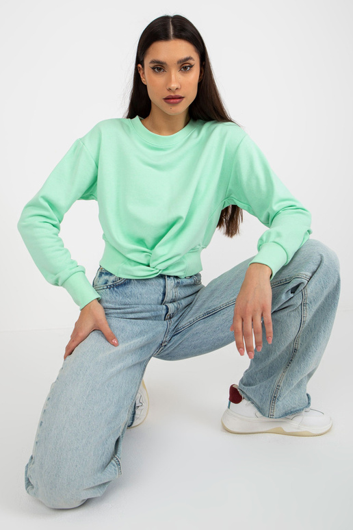 Piparmētru īss džemperis ar kapuci ar...