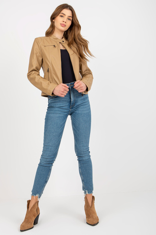 Viegla kamieļu eko-ādas bikerjaka ar...