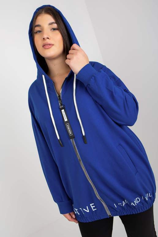 Tumši zils Plua izmēra džemperis ar...