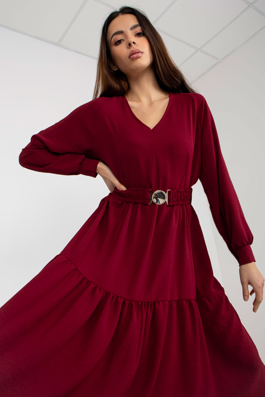 Burgundijas midi delight kleita ar...