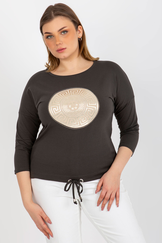 Haki krāsas plus izmēra blūze ar...