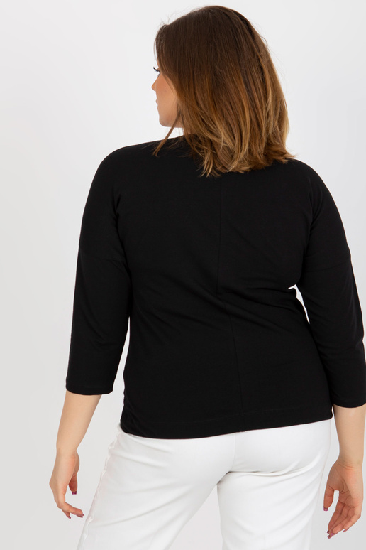 Melna sieviešu liela izmēra blūze ar...