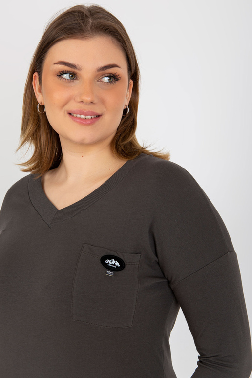 Khaki vienkrāsains liela izmēra blūze...