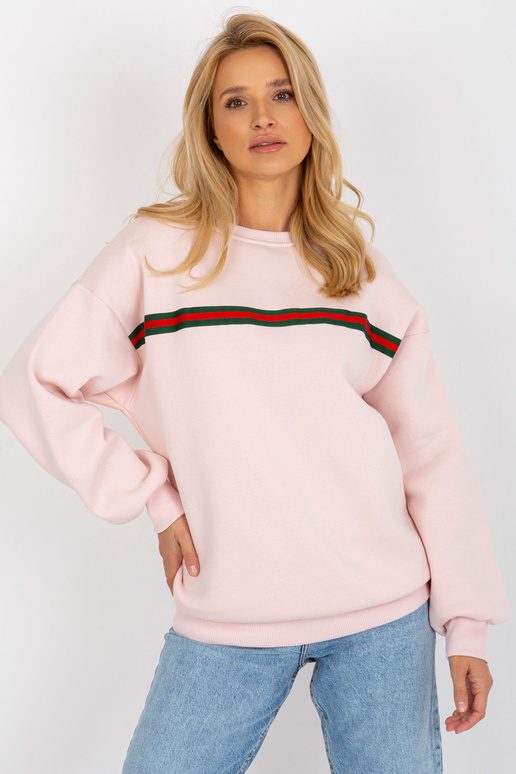 Gaiši rozā džemperis bez kapuces ar...
