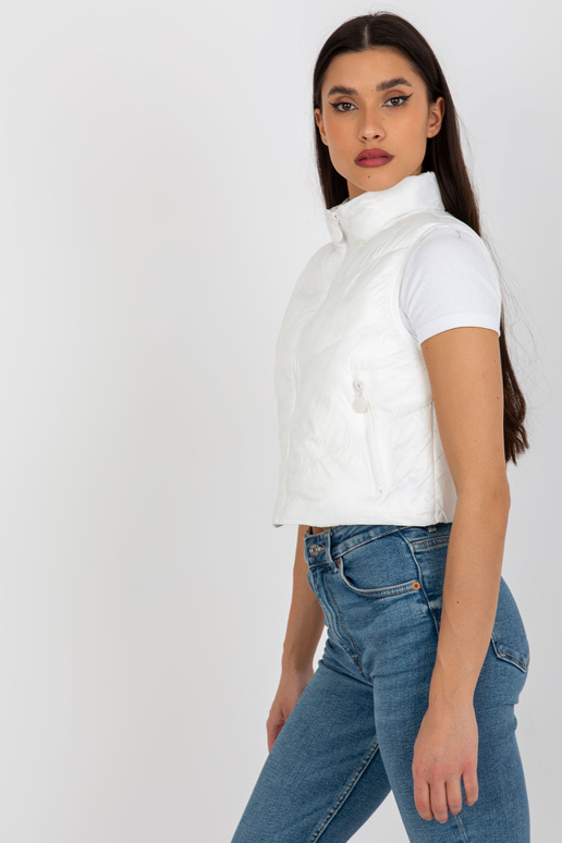 Ecru īsa dūnu veste ar vatējumu