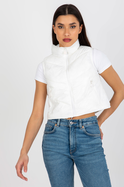 Ecru īsa dūnu veste ar vatējumu
