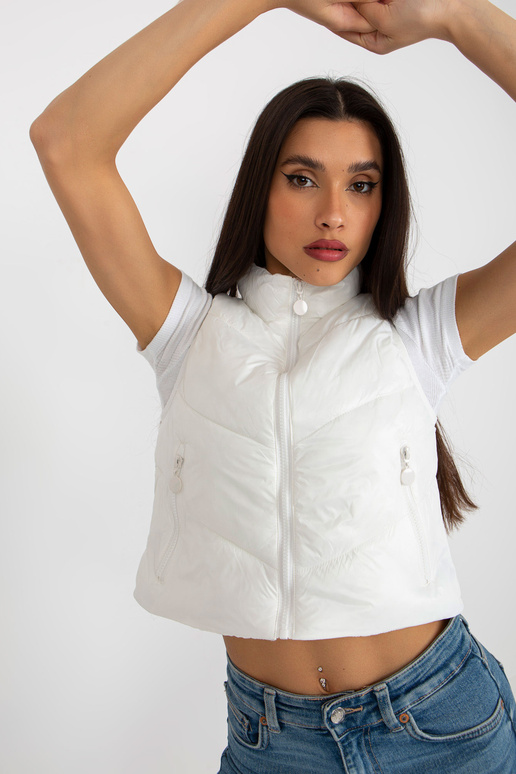 Ecru īsa dūnu veste ar vatējumu