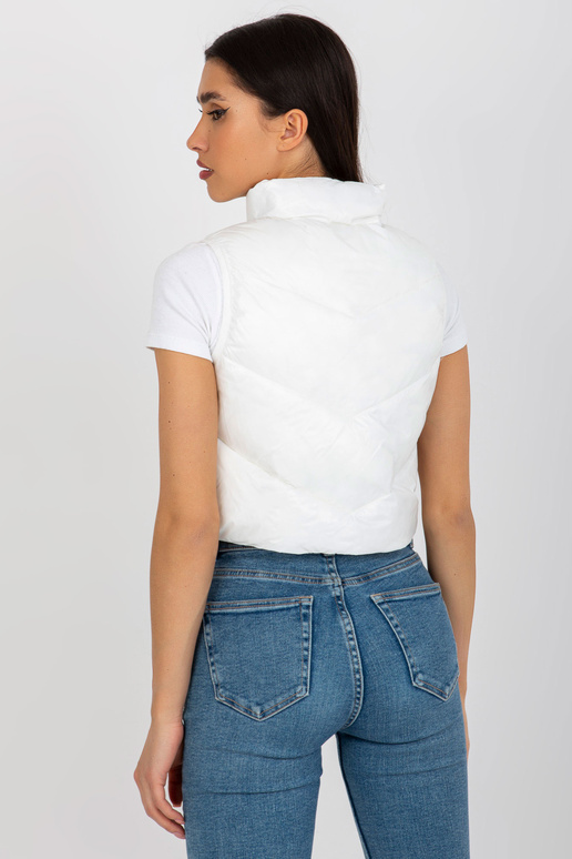 Ecru īsa dūnu veste ar vatējumu