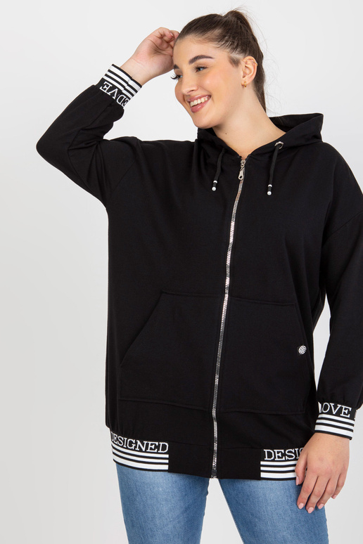 Melns sieviešu lielizmēra kapucis ar... Melns sieviešu lielizmēra kapucis ar...