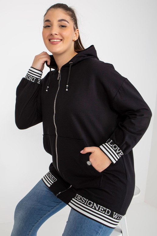 Melns sieviešu lielizmēra kapucis ar... Melns sieviešu lielizmēra kapucis ar...