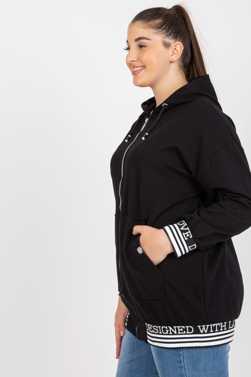 Melns sieviešu lielizmēra kapucis ar... Melns sieviešu lielizmēra kapucis ar...