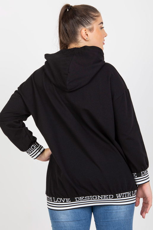 Melns sieviešu lielizmēra kapucis ar... Melns sieviešu lielizmēra kapucis ar...