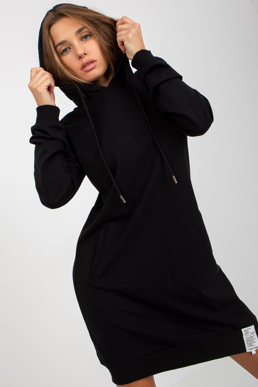 Vienkārša melna sporta kreklkleita ar...