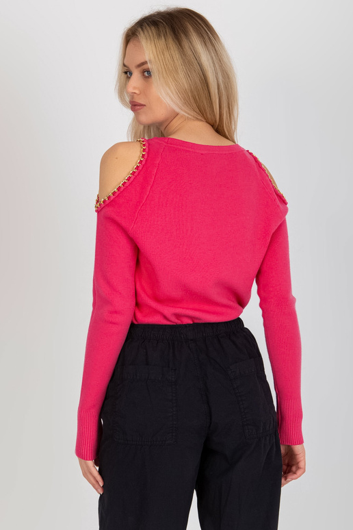 Fuksijas krāsas džemperis ar...