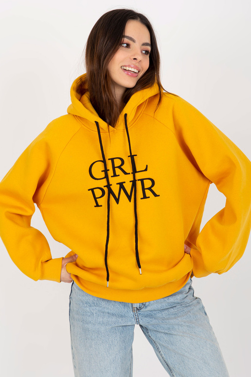 Dzeltens sporta krekls ar kapuci un...