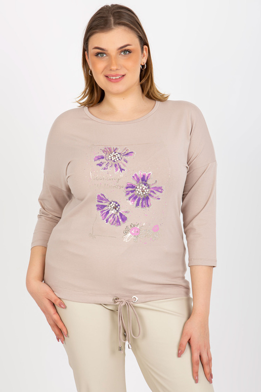 Bēša plus izmēra blūze ar aukliņu un...