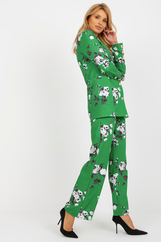Zaļš elegants žakete no ziedu kostīma Zaļš elegants žakete no ziedu kostīma