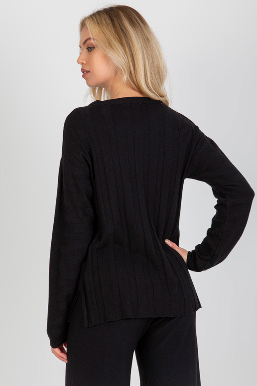 Melns gluds klasisks džemperis ar...