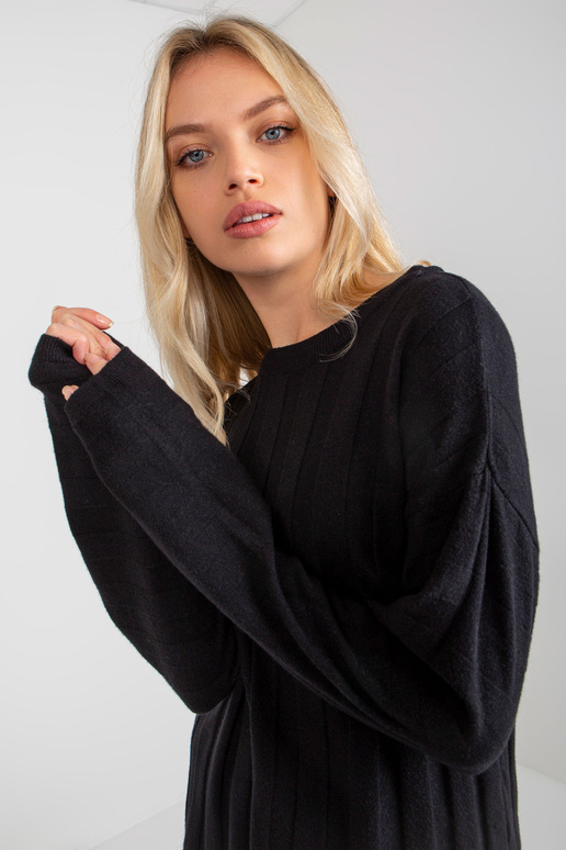 Melns gluds klasisks džemperis ar...