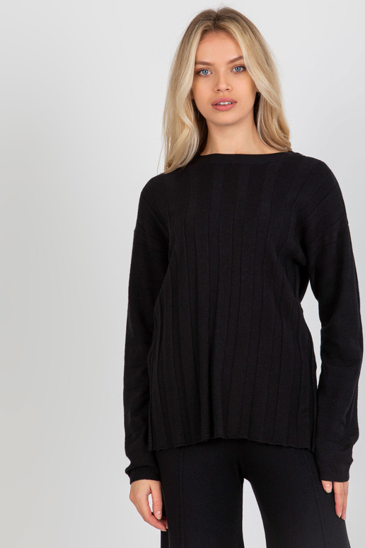 Melns gluds klasisks džemperis ar...