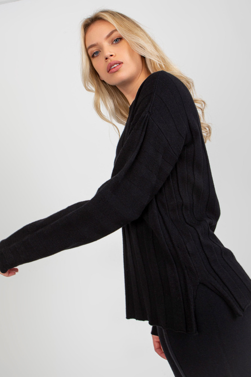 Melns gluds klasisks džemperis ar...