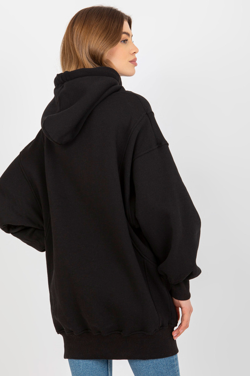 Melns džemperis Basic Garš Hoodie