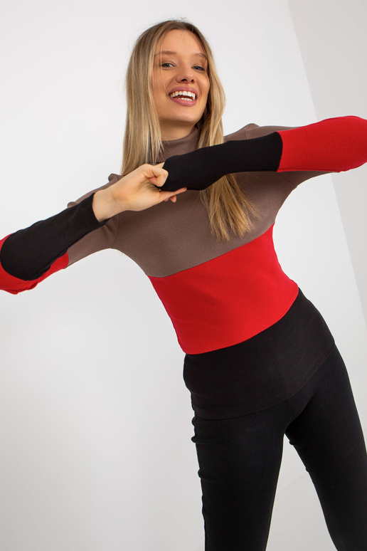 Brūna un melna pieguļoša pamata blūze...