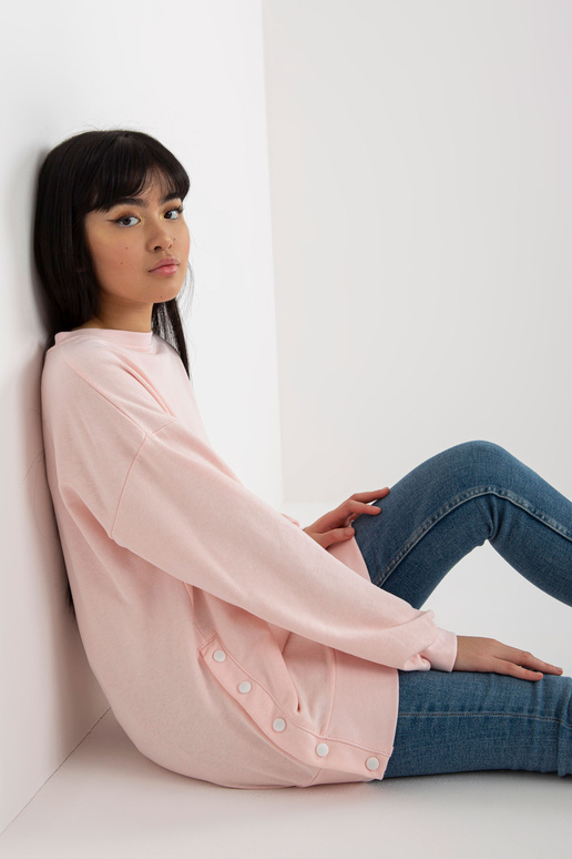 Gaiši rozā džemperis bez kapuces ar...