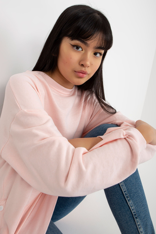 Gaiši rozā džemperis bez kapuces ar...