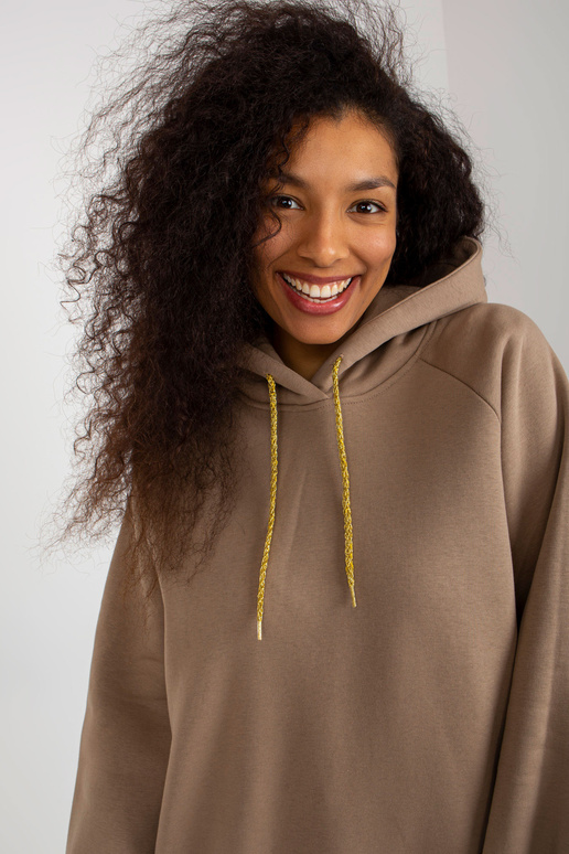 Tumši bēšs oversize džemperis ar...