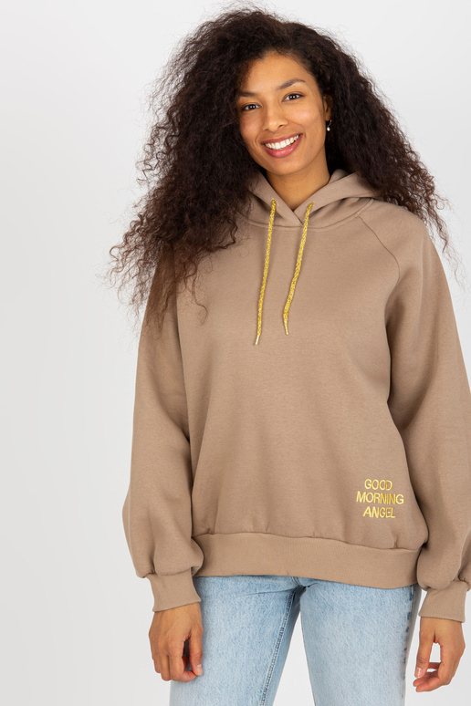 Tumši bēšs oversize džemperis ar...