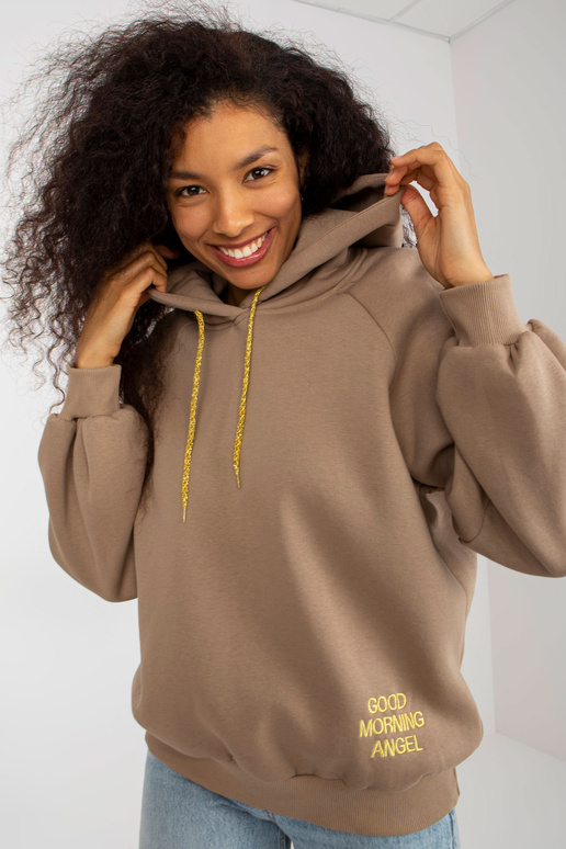 Tumši bēšs oversize džemperis ar...